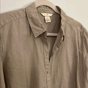 H&M Men's Casual Button Down Shirt - Beige